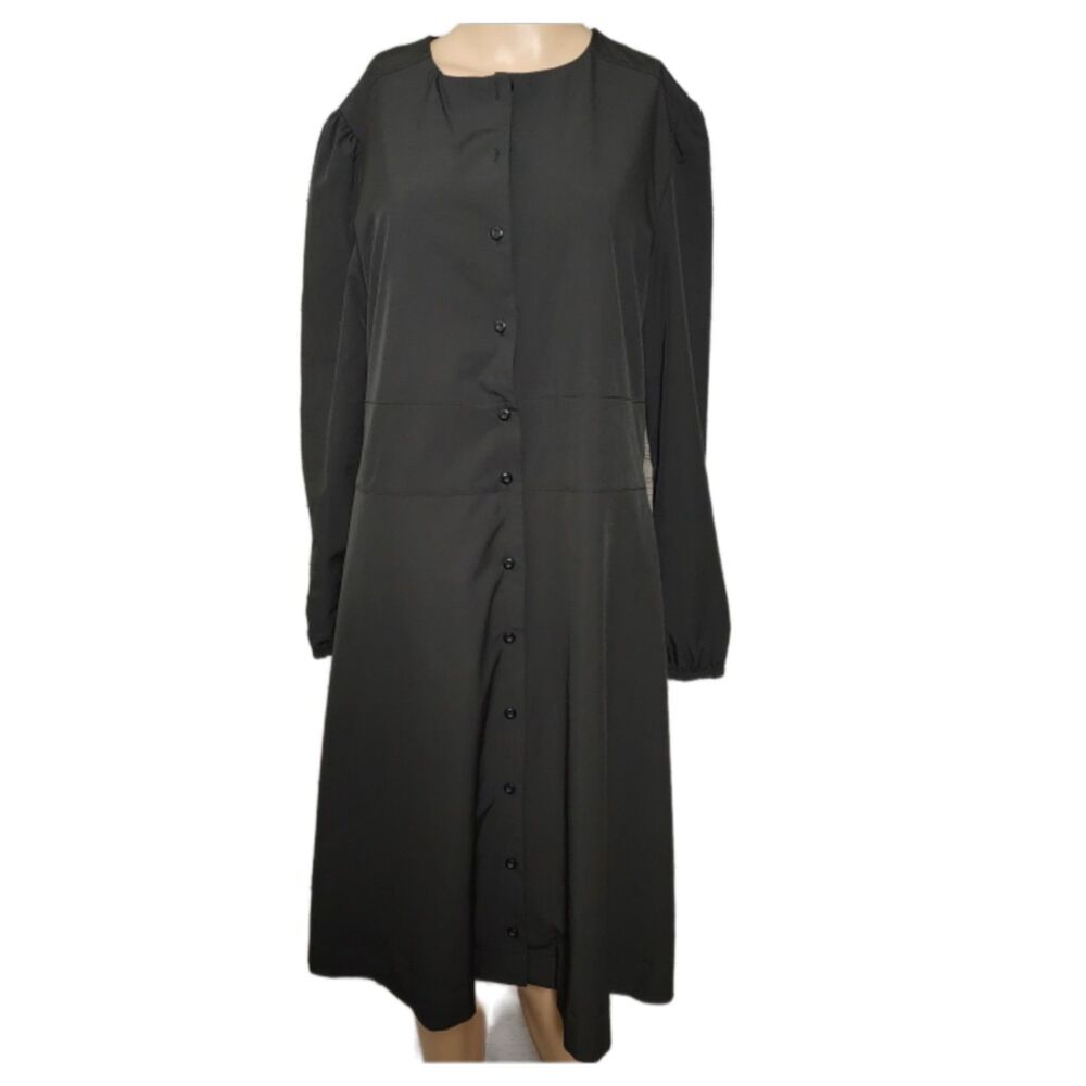 The Lines In Between Black 2-in-1 Midi Dress Duster Jacket - Size XL NWT